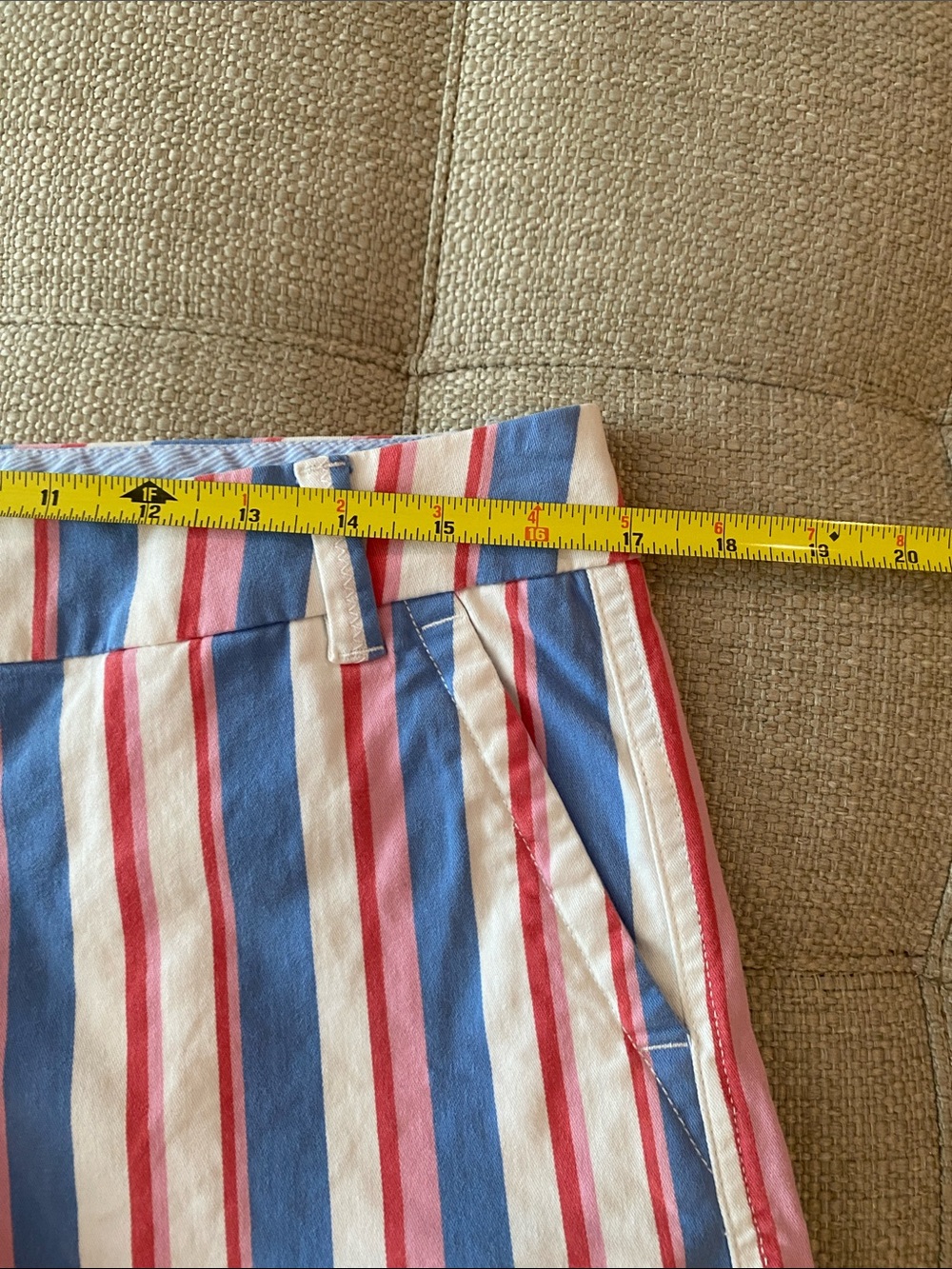 crown & ivy Blue and Red/Pink Striped Women's Shorts - Picture 6 of 6